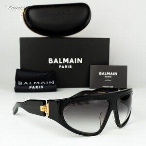 Balmain Women Sunglasses Black Grey Grad Wraparound B-ESCAPE BPS-143A-62 NEW